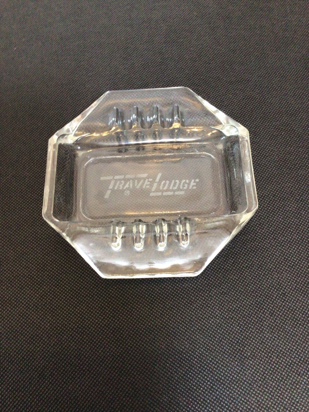 Vintage Travelodge Glass Ashtray Trinket Dish Motel Advertising 1960s 1970s.